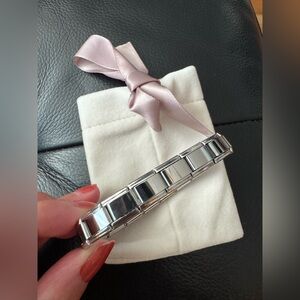 Italian Stainless Steel Charm Bracelet – 18 Links with pouch